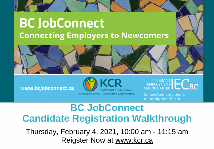 BC JobConnect - February 2021 Webinar - Candidate Registration Walkthrough