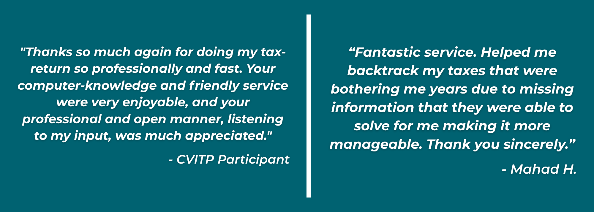 Thanks so much again for doing my tax-return so professionally and fast. Your computer-knowledge and friendly service were very enjoyable, and you professional and open manner, listening to my inp (3)